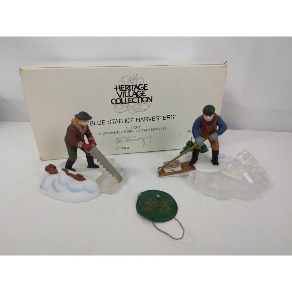 Department 56 Blue Star Ice Harvesters Set of 2 Accessory Heritage Village 56502